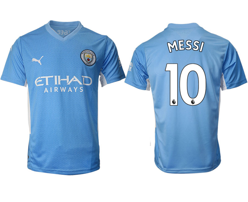 Cheap Men 2021-2022 Club Manchester city home aaa version blue 10 Soccer Jersey